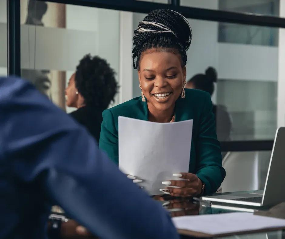 Resume writer supporting a client